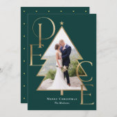 Carte de vœux moderne de vacances d'arbre de paix (Devant / Derrière)