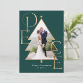 Carte de vœux moderne de vacances d'arbre de paix (Debout devant)