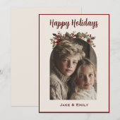 Carte de vœux moderne de vacances en famille (Devant / Derrière)