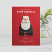 Carte de vœux moderne du Père Noël (Debout devant)