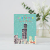 Carte de voeux moderne Elegant Chicago City Skylin (Debout devant)