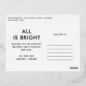 carte de vœux moderne élégante avec feuille d'alum (Verso)