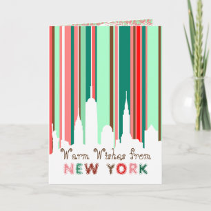 Carte de vœux moderne élégante de la skyline de Ne