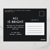 carte de vœux moderne élégante en papier d'alumini (Verso)