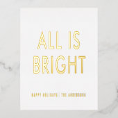 carte de vœux moderne élégante en papier d'alumini (Recto)