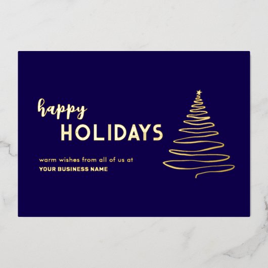 Carte de vœux moderne en or pour entreprise (Recto)