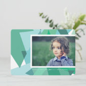 Carte de vœux moderne en vert et bleu (Debout devant)