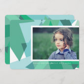 Carte de vœux moderne en vert et bleu (Devant / Derrière)