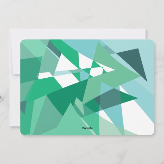 Carte de vœux moderne en vert et bleu (Dos)