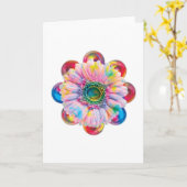 Carte de voeux moderne et abstraite au design flor (Fleur jaune)