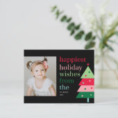 Carte de vœux moderne et amusante de l'Arbre le pl (Debout devant)