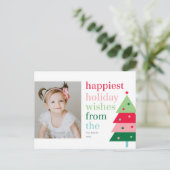 Carte de vœux moderne et amusante de l'Arbre le pl (Debout devant)