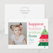 Carte de vœux moderne et amusante de l'Arbre le pl (Devant / Derrière)