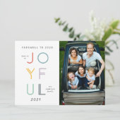 Carte de vœux moderne et joyeuse pour la nouvelle (Debout devant)