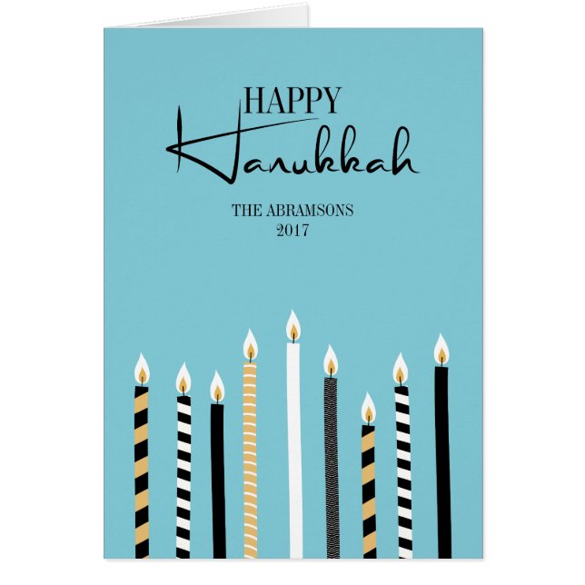 Carte de voeux moderne Happy Hanoukka Candle (Devant)