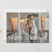 Carte de vœux moderne Joyeuses Fêtes écriture blan (Devant)