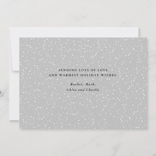 Carte de vœux moderne Joyeuses Fêtes écriture blan (Dos)