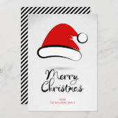 Carte de voeux moderne Joyeux Noël Père Noël (Devant / Derrière)