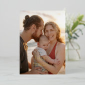 Carte de vœux Moderne Luxe avec Photo et Feuille d (Debout devant)