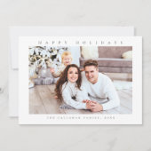 Carte de vœux moderne minimale Joyeuses Fêtes Phot (Devant)