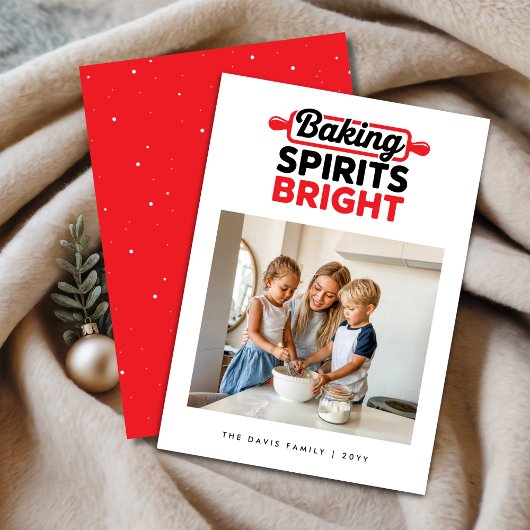 Carte de vœux moderne pour famille «Baking Spirits