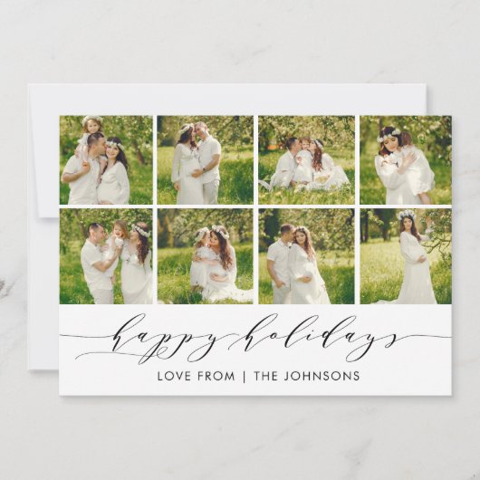 Carte de vœux moderne pour les fêtes avec collage (Devant)