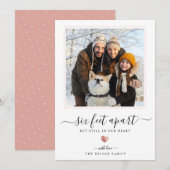 Carte de voeux moderne Quarantine Rose Gold Heart  (Devant / Derrière)