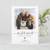 Carte de voeux moderne Quarantine Rose Gold Heart  (Debout devant)