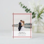 Carte de vœux moderne Red Lines (Debout devant)