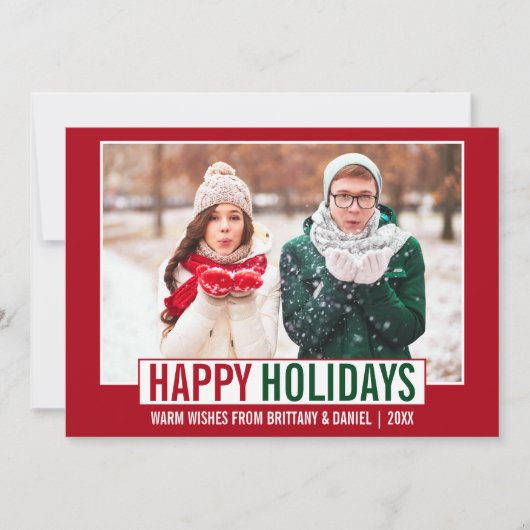 Carte de vœux moderne rouge (Devant)