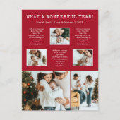 Carte de vœux moderne rouge avec collage de photos (Devant)