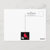Carte de vœux moderne rouge cardinal noir et blanc (Dos)