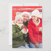 Carte de vœux moderne rouge florale pour les Fêtes (Dos)