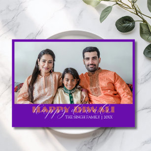Carte de vœux moderne Royal Purple pour Diwali ave