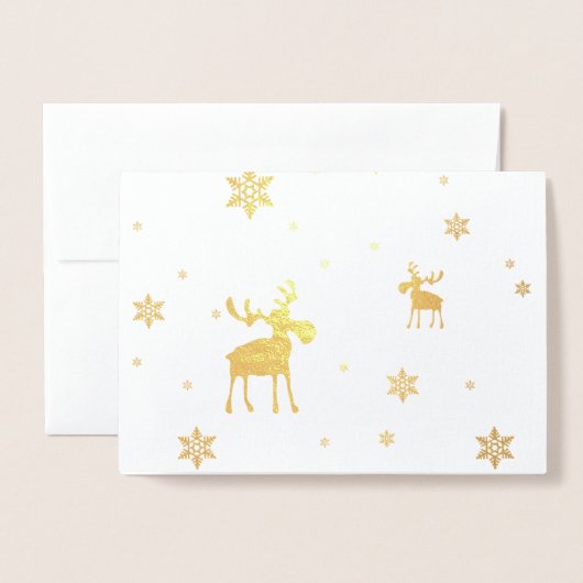 Carte de voeux moderne simple Moose Snowflakes Foi (Devant avec enveloppe)