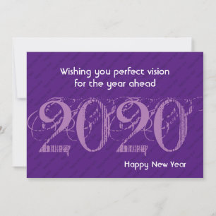 CARTE DE VOEUX MODERNE VIOLETTE VISION NOUVEL AN 2