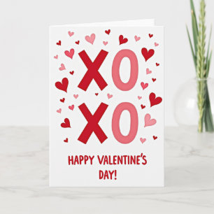 Carte de vœux moderne Xoxo pour la Saint-Valentin