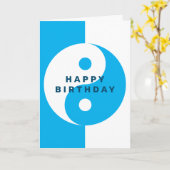 Carte de vœux moderne YinYang Joyeux Anniversaire (Fleur jaune)