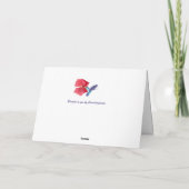 Carte de voeux modifiable de colibri bleu et vert (Dos)