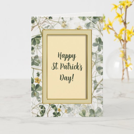 Carte de vœux modifiable pour la Saint-Patrick (Fleur jaune)
