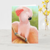 Carte de voeux Moluccan Cockatoo (Fleur jaune)