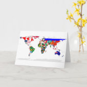 Carte de voeux mondiale marquée (Fleur jaune)