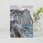 Carte de voeux Monet Cliff of Aval & Black Horse (Debout devant)