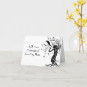 Carte de vœux monochrome personnalisée Wicca sorci (Fleur jaune)