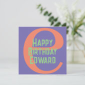 Carte de voeux Monogramme Anniversaire - Initiale  (Debout devant)