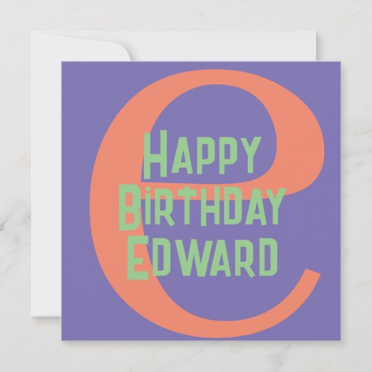 Carte de voeux Monogramme Anniversaire - Initiale  (Devant)