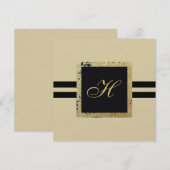Carte de voeux Monogramme Noir et Tan (Devant / Derrière)