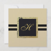 Carte de voeux Monogramme Noir et Tan (Devant)