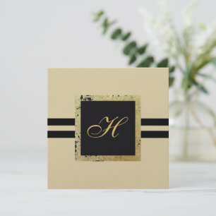 Carte de voeux Monogramme Noir et Tan