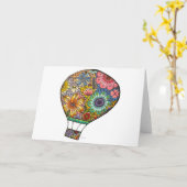 Carte de vœux Montgolfière florale (Fleur jaune)